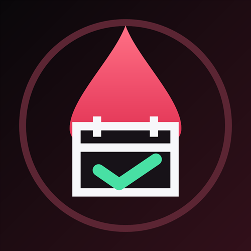 Blood Donation Tracker heart and blood drop artwork
